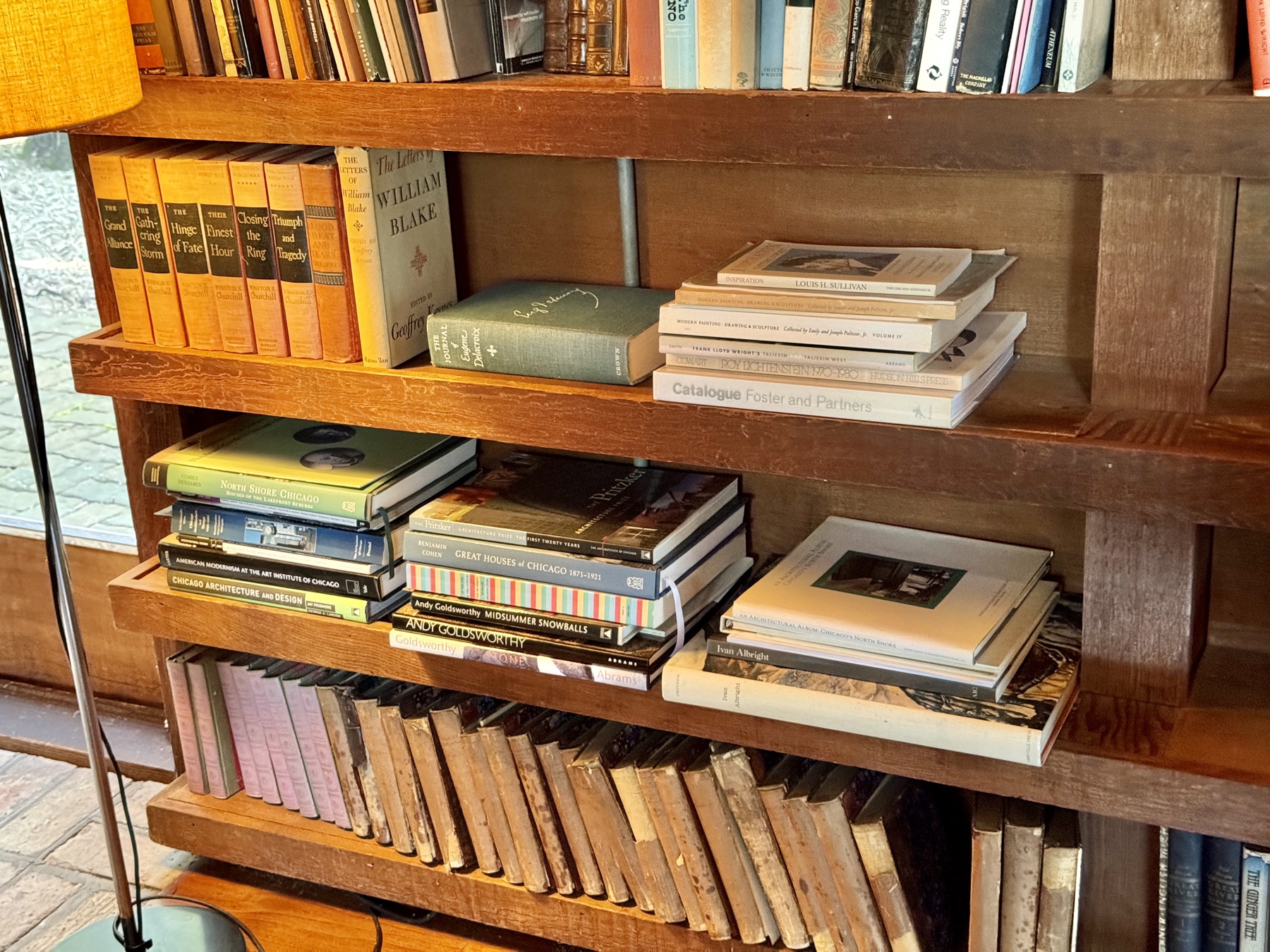 Reading nook with built-in bookshelves
