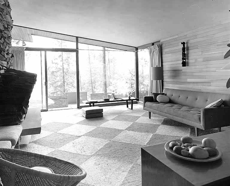 Living room with mid-century furniture